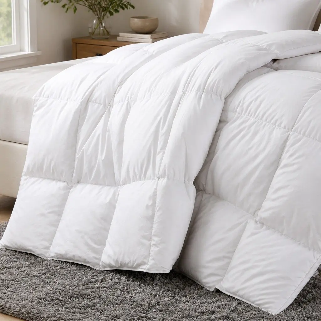Duck Feather Down Quilt King Single 500GSM Ultra Soft Cotton Cover Baffle Box