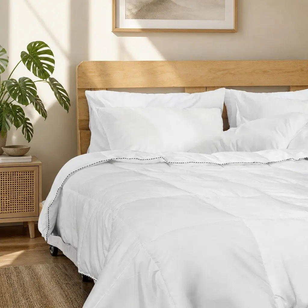 Bamboo Blend Quilt Single 250GSM Moisture Wicking Breathable Lightweight Doona 140cm x 210cm