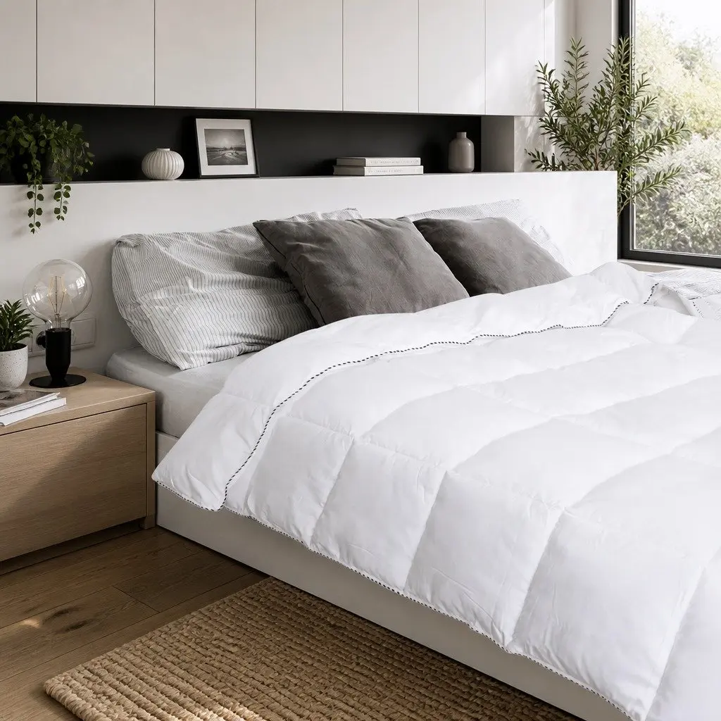 Bamboo Blend Quilt Single 250GSM Moisture Wicking Breathable Lightweight Doona 140cm x 210cm