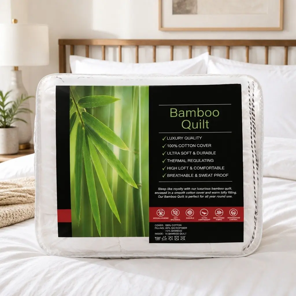 Bamboo Blend Quilt Double 180cm x 210cm Moisture-Wicking Breathable Doona Comforter