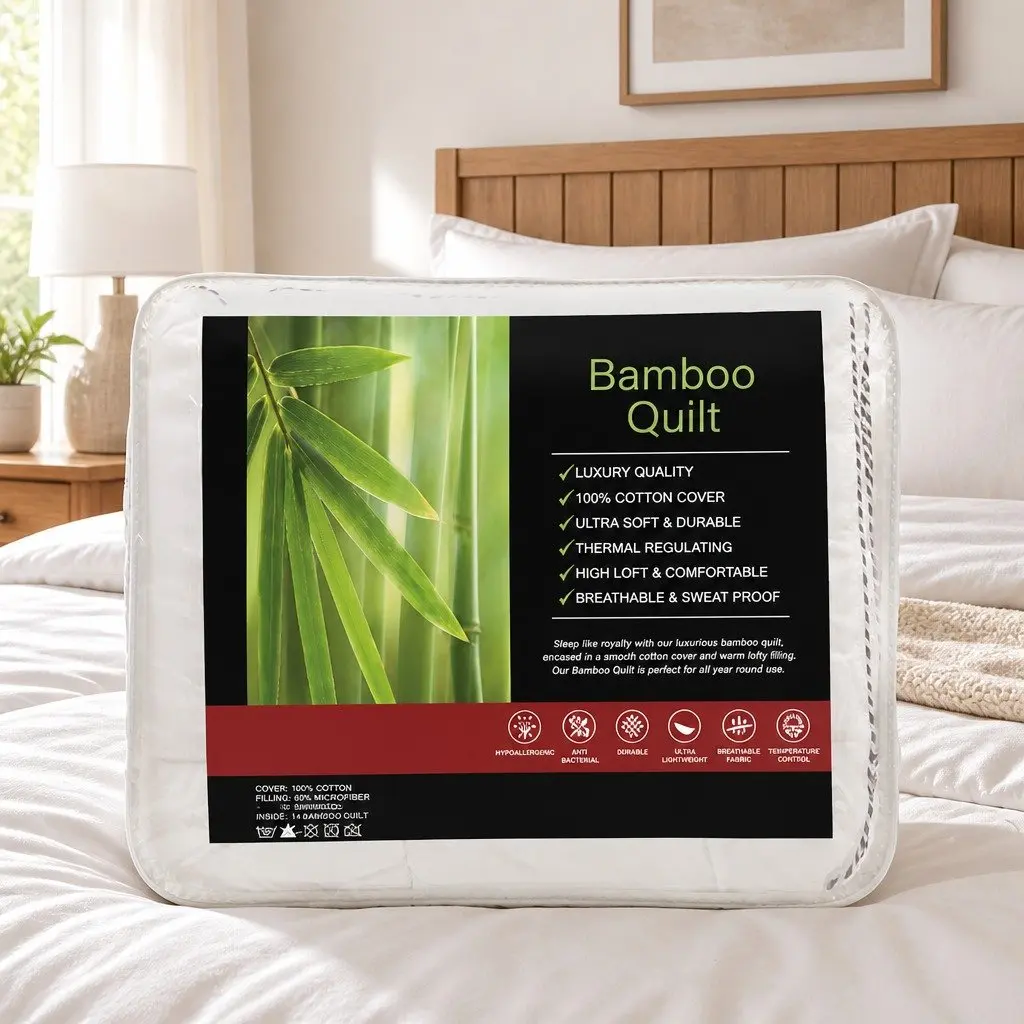 Bamboo Blend Quilt Queen Size 250GSM Moisture-Wicking Breathable Bedding Doona