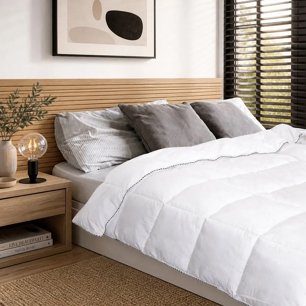 Bamboo Blend Quilt Queen Size 250GSM Moisture-Wicking Breathable Bedding Doona