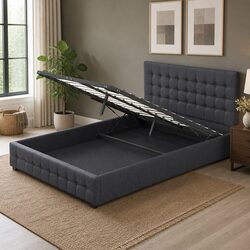 King Gas Lift Bed Frame with Headboard - Dimensions and Specs