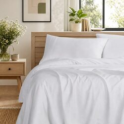 Queen Bamboo Cotton Sheet Set 1000TC Flat Fitted Pillowcases Cool Grey Bedroom