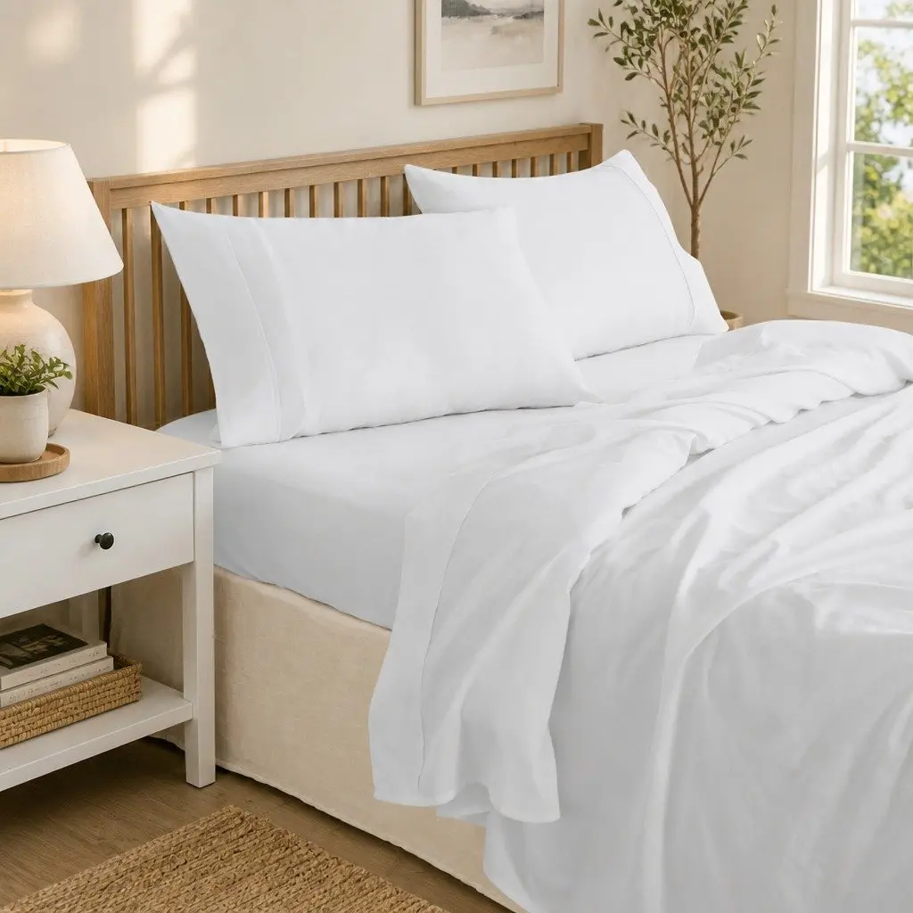 Bamboo Cotton Sheet Set for Bedroom 1000TC Cool Grey 4 Piece