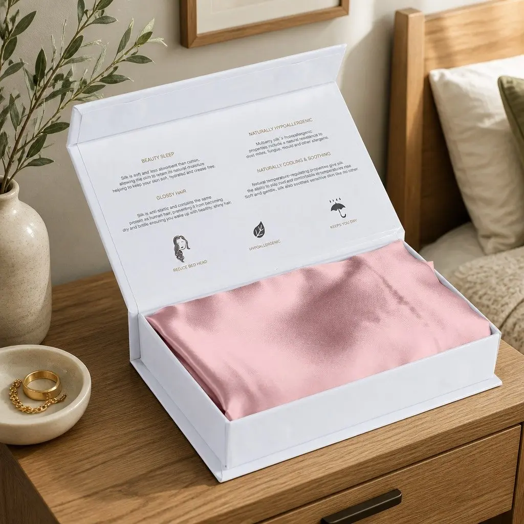 Mulberry Silk Pillowcase Twin Pack Bedroom 51x76cm Hypoallergenic Breathable