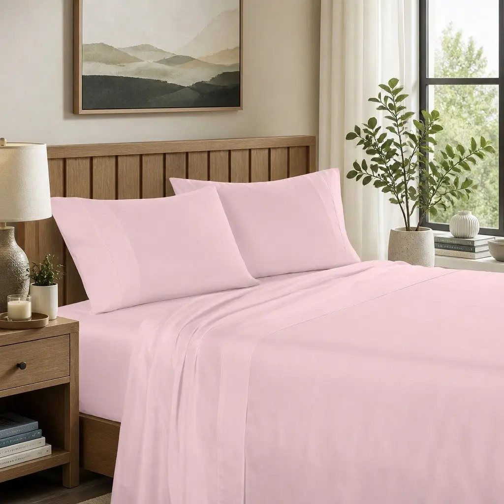 1200TC King Sheet Set in Soft Pink