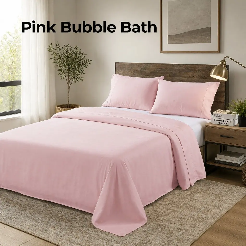 Bamboo Blended Sheet Set Queen Size Bubble Bath Soft Comfort Bedding Pillowcases