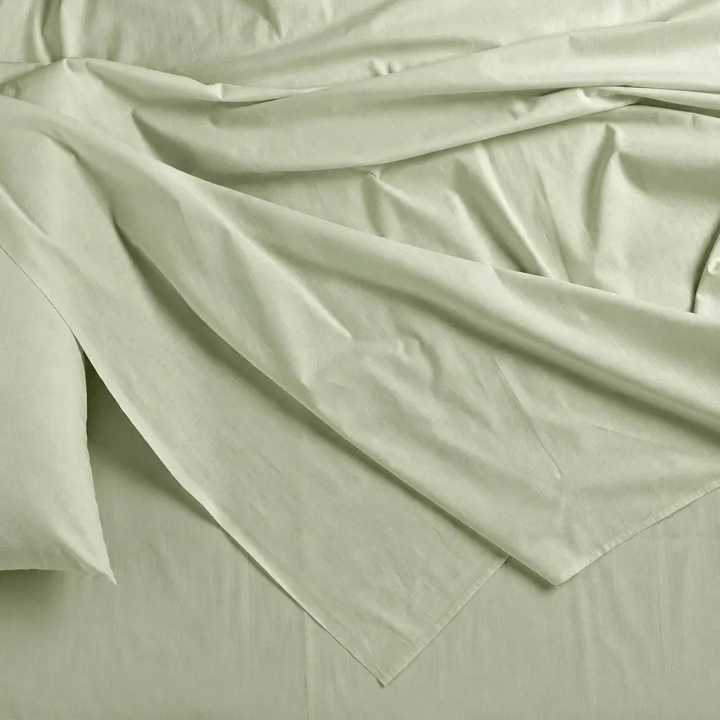 King Bamboo Blend Sheet Set Sage Green 1000TC Fitted Flat Pillowcases Bedding