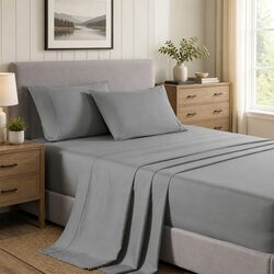King Bamboo Cooling Sheet Set 2000TC Bamboo Microfibre Blend Soft Bedding Mid