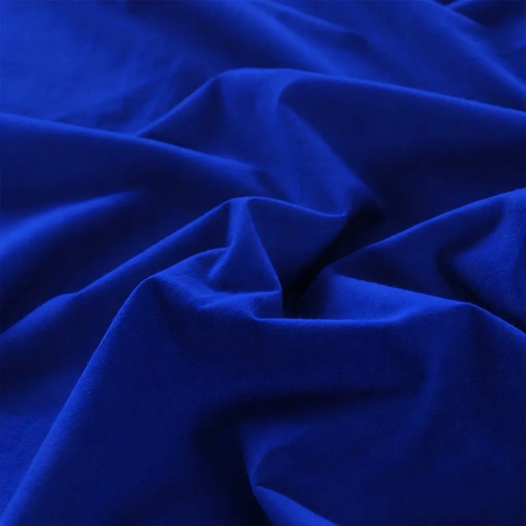 Cotton Sheet Set Single Vintage Washed Bedding Flat Fitted Pillowcase Royal Blue