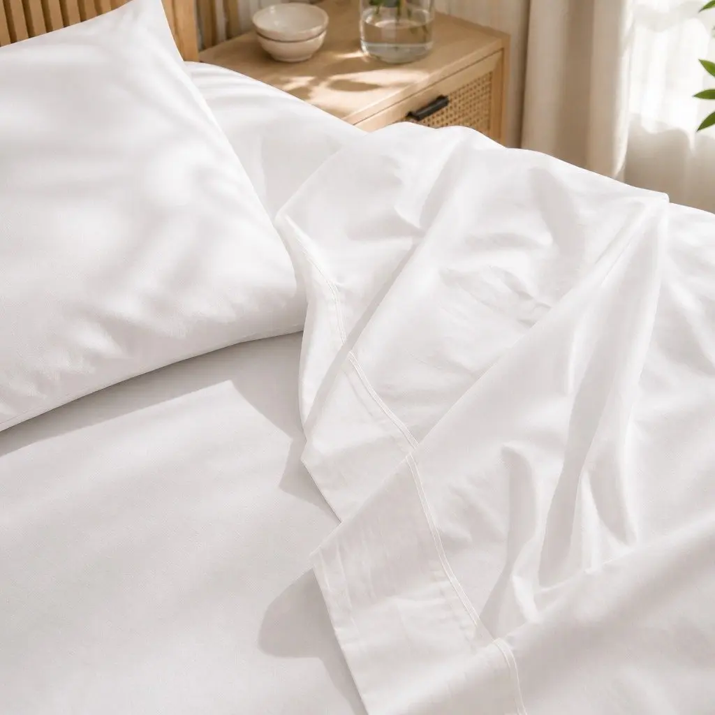 King Cotton Sheet Set Bedroom King Size Vintage Washed Pure Cotton Soft Breathable