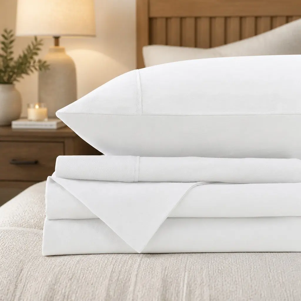 King Cotton Sheet Set Bedroom King Size Vintage Washed Pure Cotton Soft Breathable