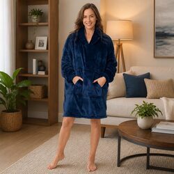 Snug Hoodie Reversible Loungewear Front Pocket Built-in Hood One Size Machine