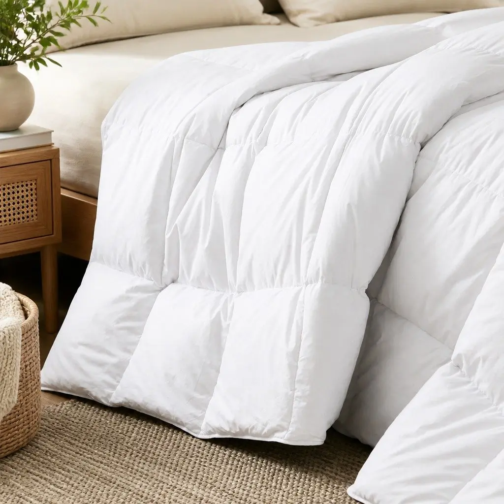 Duck Feather Down Quilt Double 500GSM 95% Feather 5% Down Ultra Soft Cotton