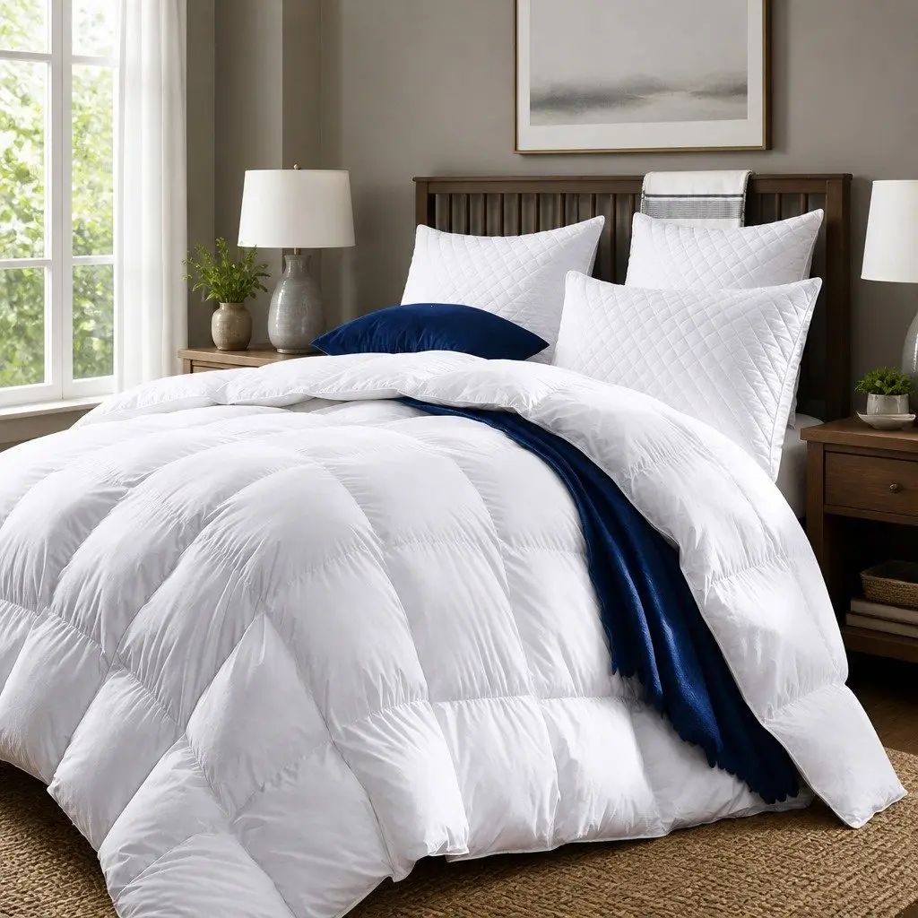 Duck Down Quilt Single All Season 233TC Cotton Cover 500GSM Baffle Box