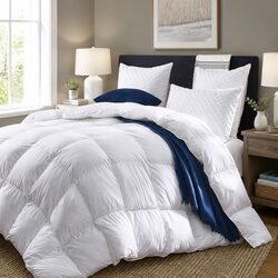 King Duck Down Quilt 233TC Cotton Cover 50% Duck Down 50% Feather All-Season