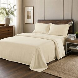 Queen Size 1000TC Bamboo Blended Sheet Set in Dark Ivory