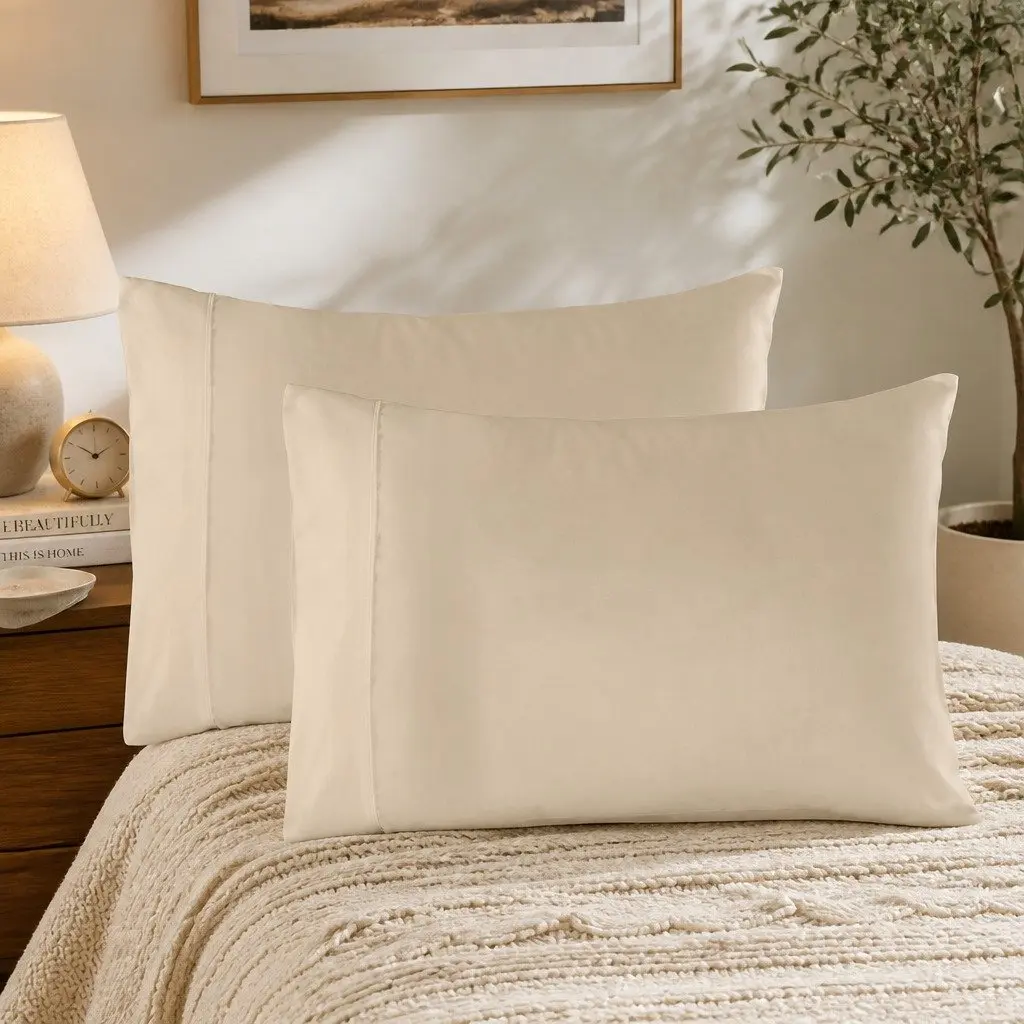King Bamboo Blend Sheet Set 1000TC Flat Fitted Pillowcases Bedroom Bedding