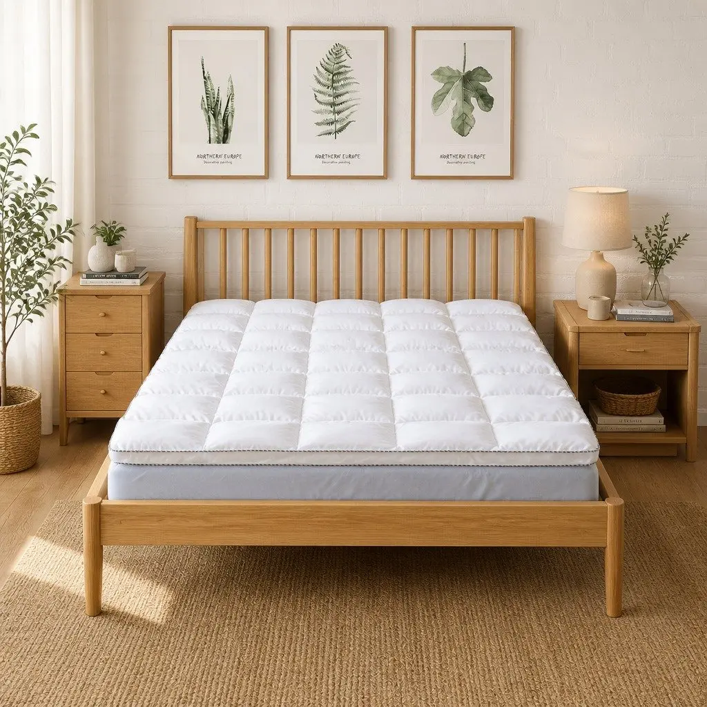 Bamboo Mattress Topper King Size 5cm Gusset 1000GSM Cooling Bed Pad Layer