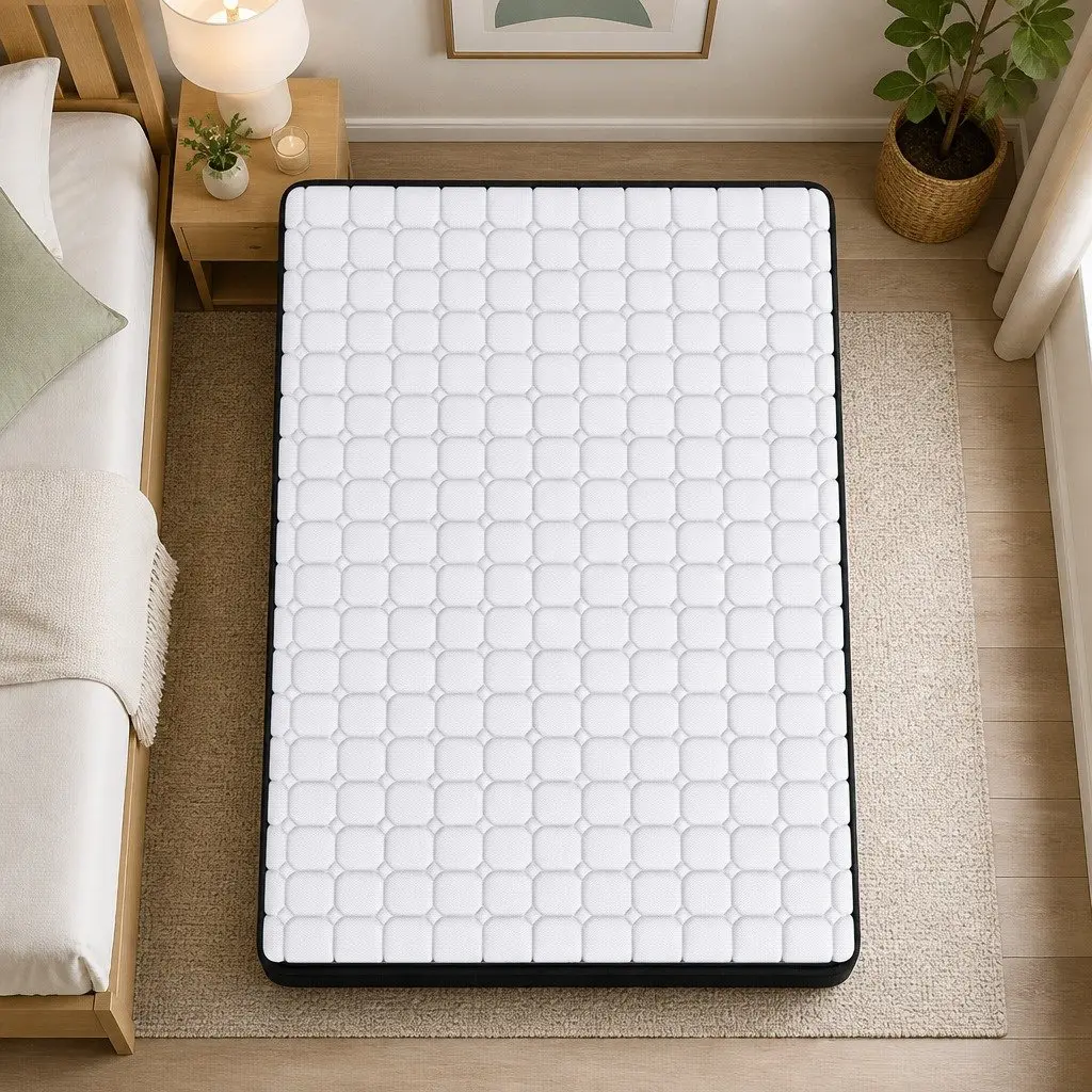 Single Pocket Spring Mattress Medium-Firm 5-Zone Support Hybrid Foam Latex Bed