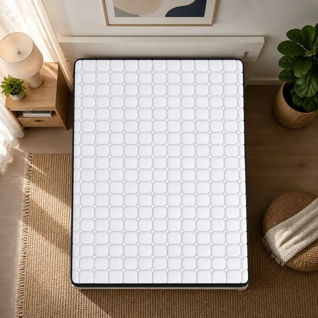 Double Pocket Spring Mattress for Bedroom Double Size Medium-Firm 5-Zone Support Hybrid Foam Latex