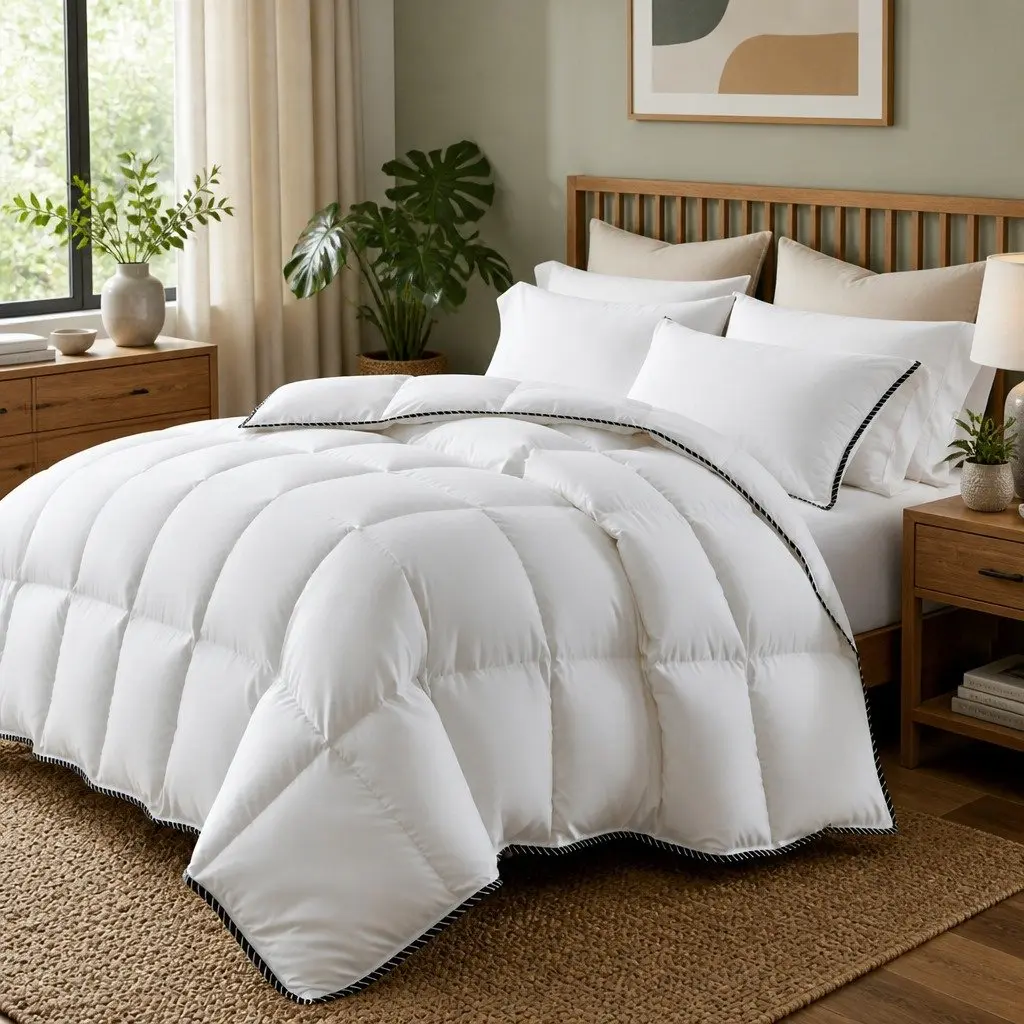 Bamboo Quilt Single 350GSM Lightweight Doona Bedding Sateen Cover