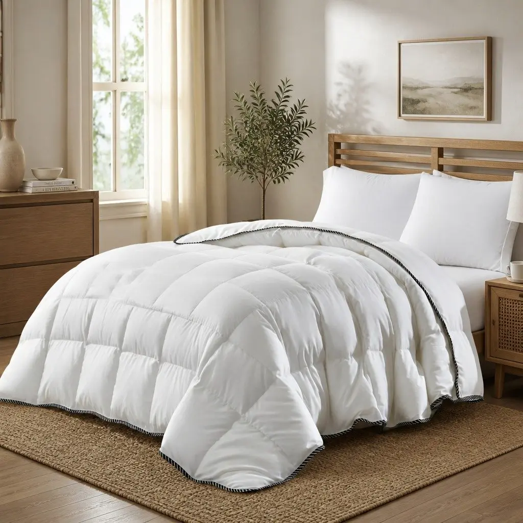 Bamboo Quilt Single 350GSM Lightweight Doona Bedding Sateen Cover