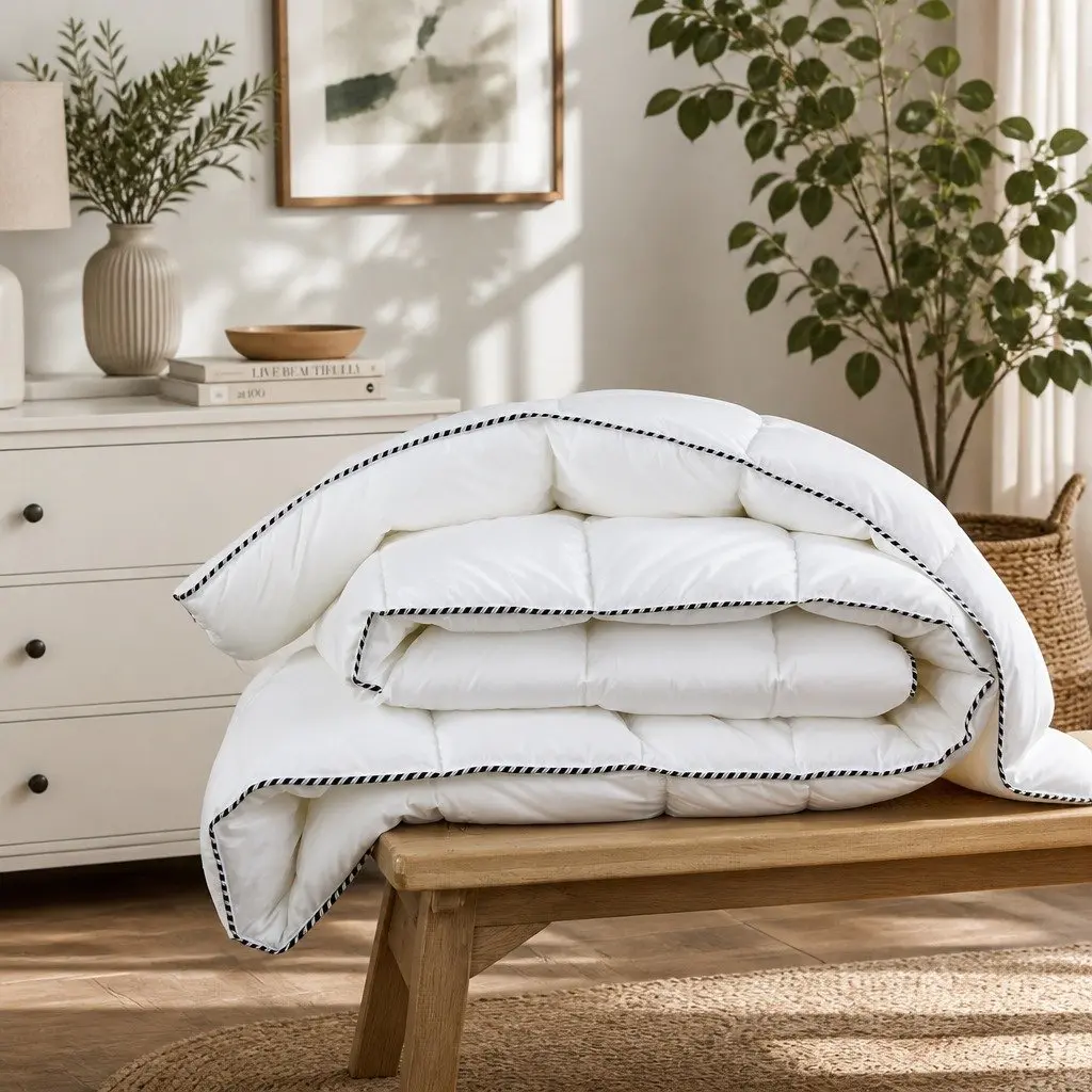 Bamboo Quilt Single 350GSM Lightweight Doona Bedding Sateen Cover