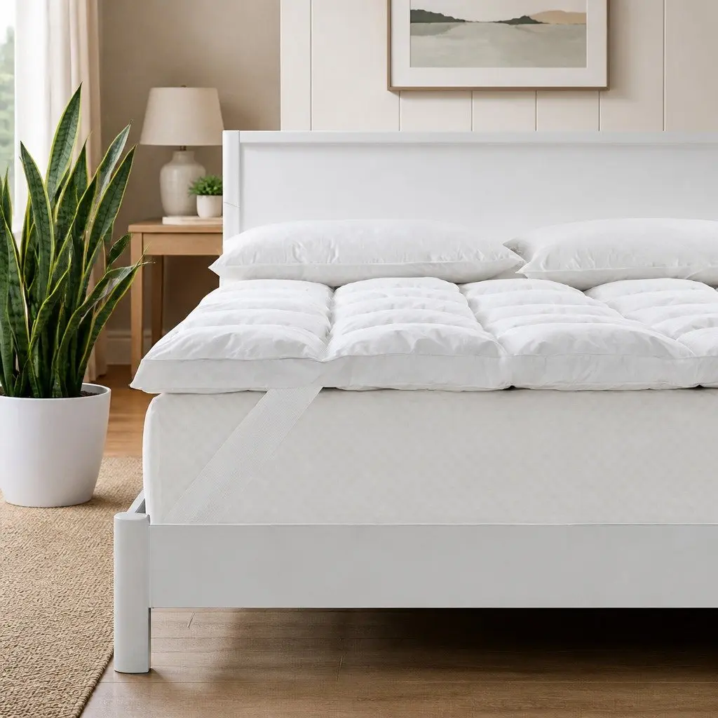 Duck Feather Down Mattress Topper Double Size 1800GSM