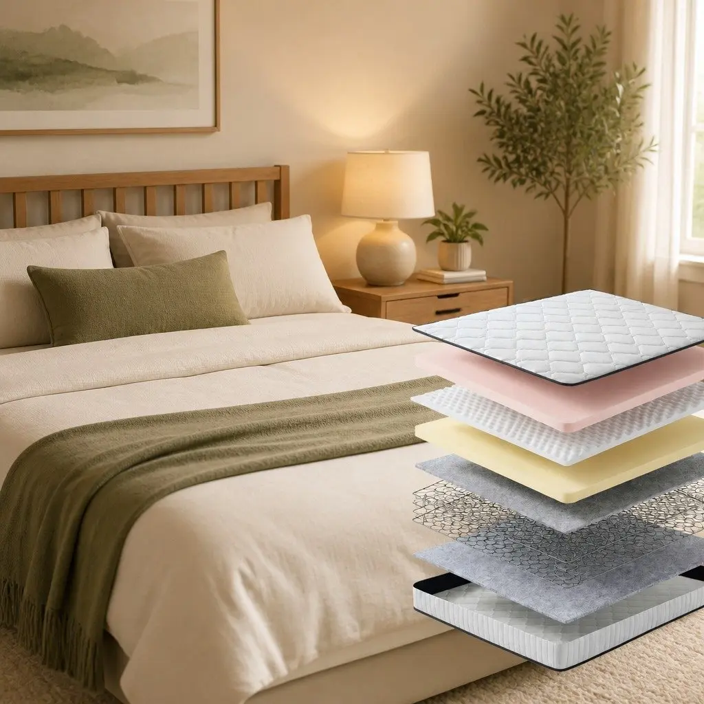 Double Mattress for Bedroom 137cm x 187cm Medium Firm Bonnell Spring 5-Zone Pressure Relief Foam Quilted