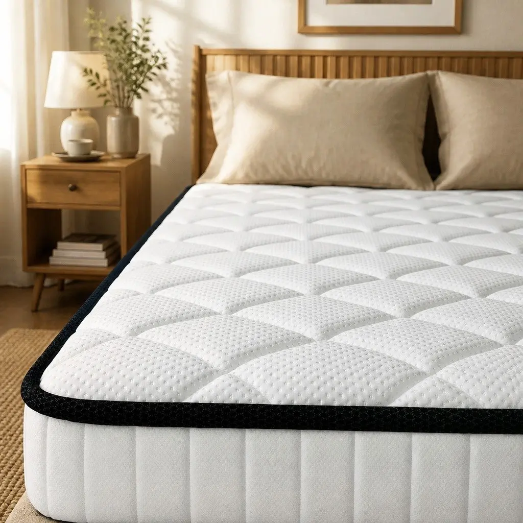 Double Mattress for Bedroom 137cm x 187cm Medium Firm Bonnell Spring 5-Zone Pressure Relief Foam Quilted