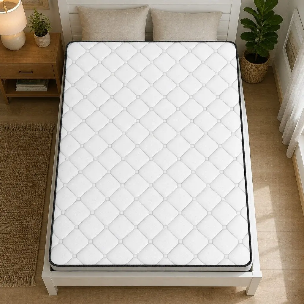 Double Mattress for Bedroom 137cm x 187cm Medium Firm Bonnell Spring 5-Zone Pressure Relief Foam Quilted