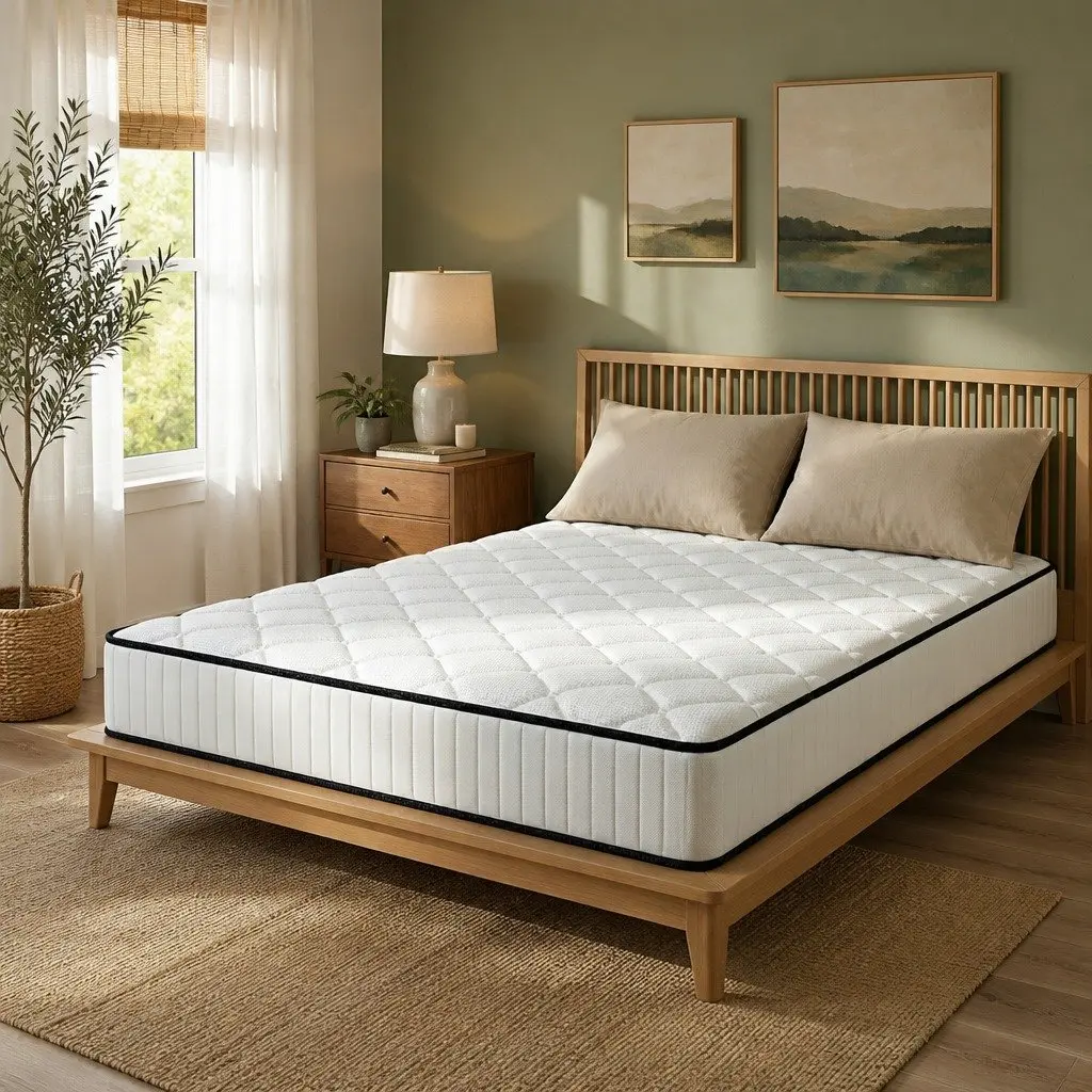 King Mattress for Bedroom 183cm 21cm Depth 5-Zone Pressure Relief Foam Support Bonnell Spring Construction