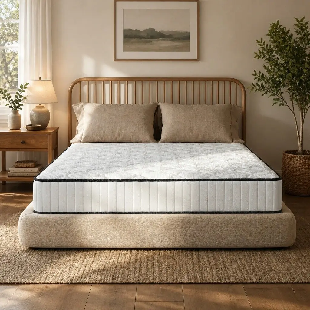 King Mattress for Bedroom 183cm 21cm Depth 5-Zone Pressure Relief Foam Support Bonnell Spring Construction
