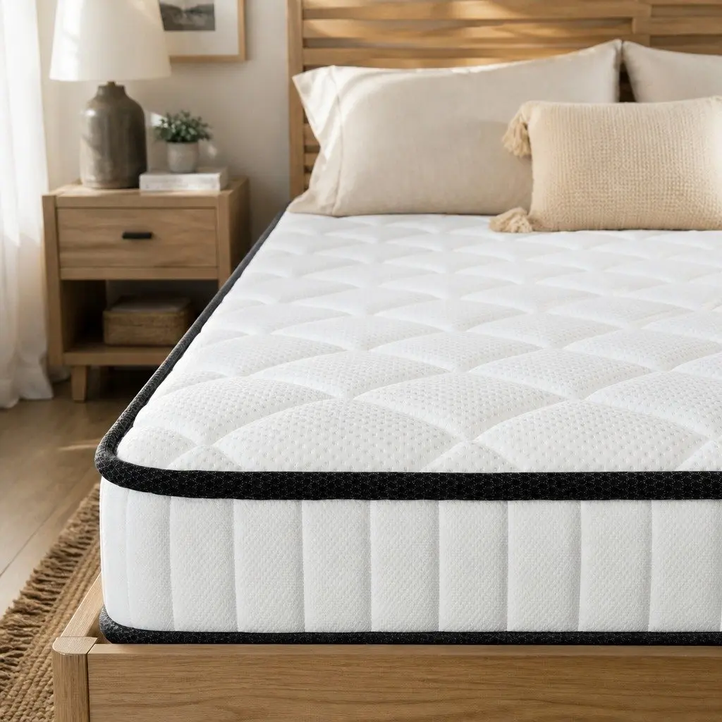King Mattress for Bedroom 183cm 21cm Depth 5-Zone Pressure Relief Foam Support Bonnell Spring Construction