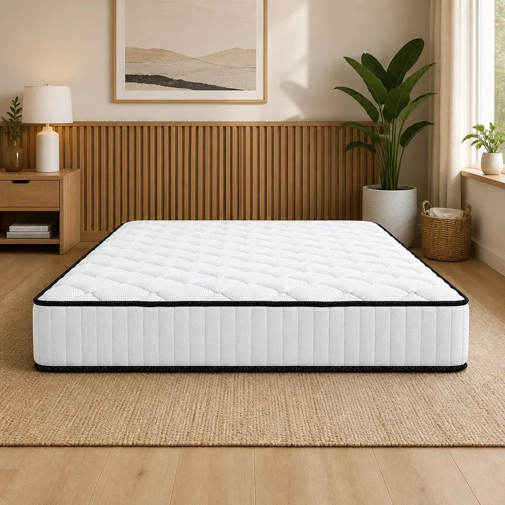 King Mattress for Bedroom 183cm 21cm Depth 5-Zone Pressure Relief Foam Support Bonnell Spring Construction