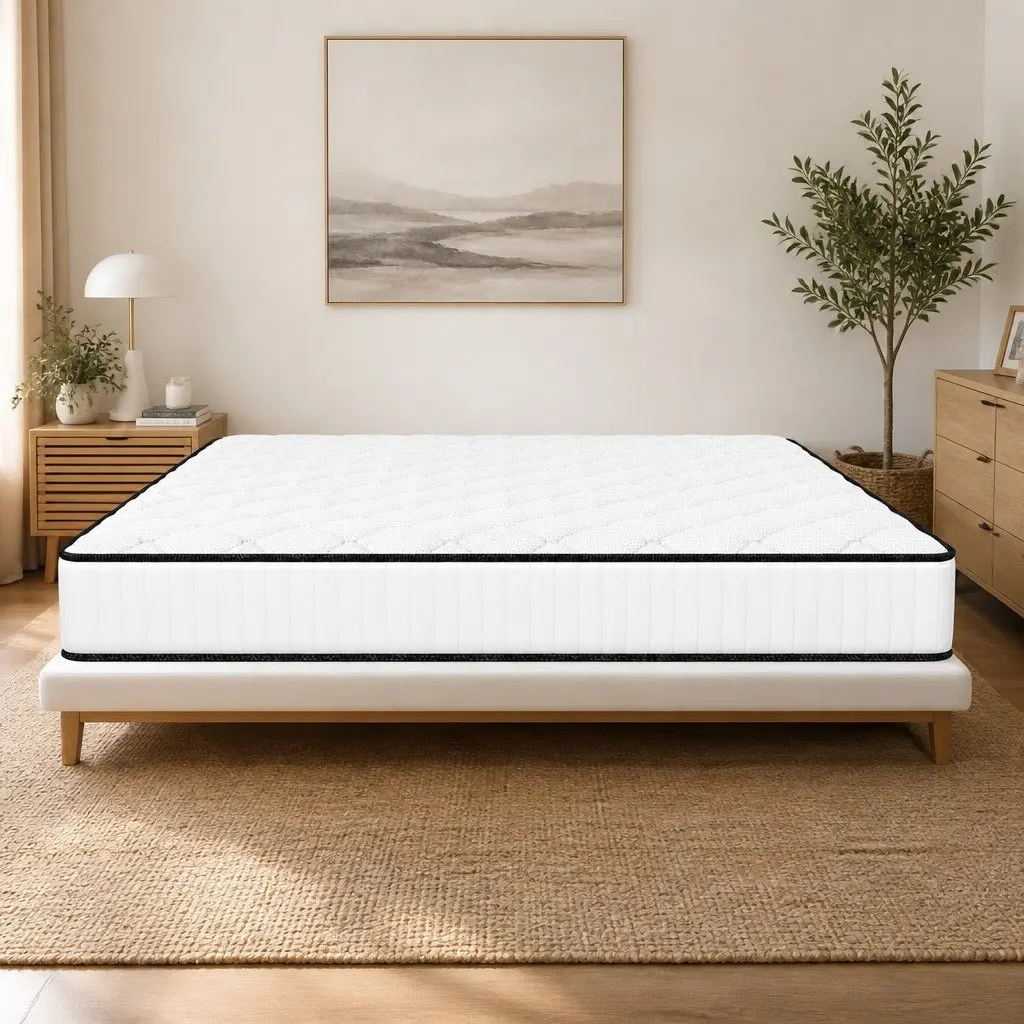 King Mattress for Bedroom 183cm 21cm Depth 5-Zone Pressure Relief Foam Support Bonnell Spring Construction