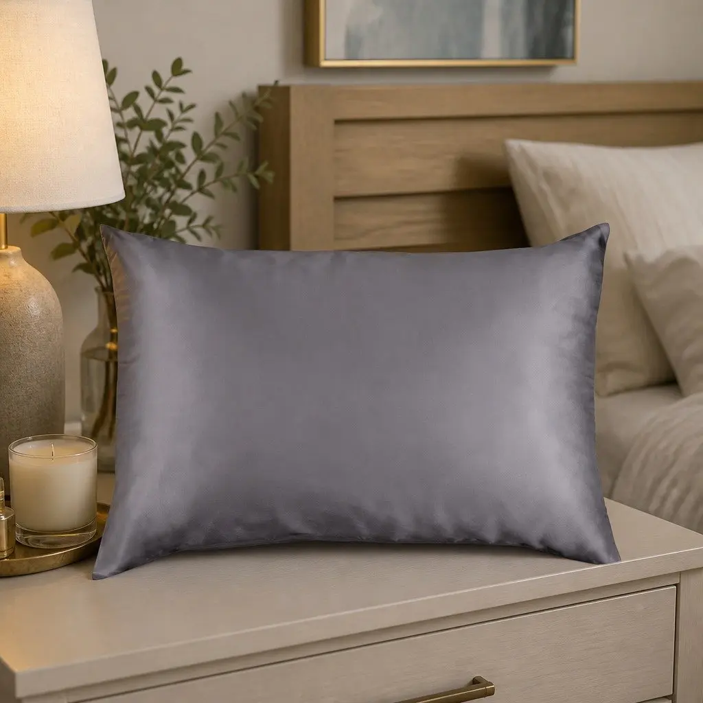 Charcoal Silk Pillowcase 51cm x 76cm