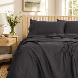 1000TC Queen Sheet Set in Pewter - Dimensions Included