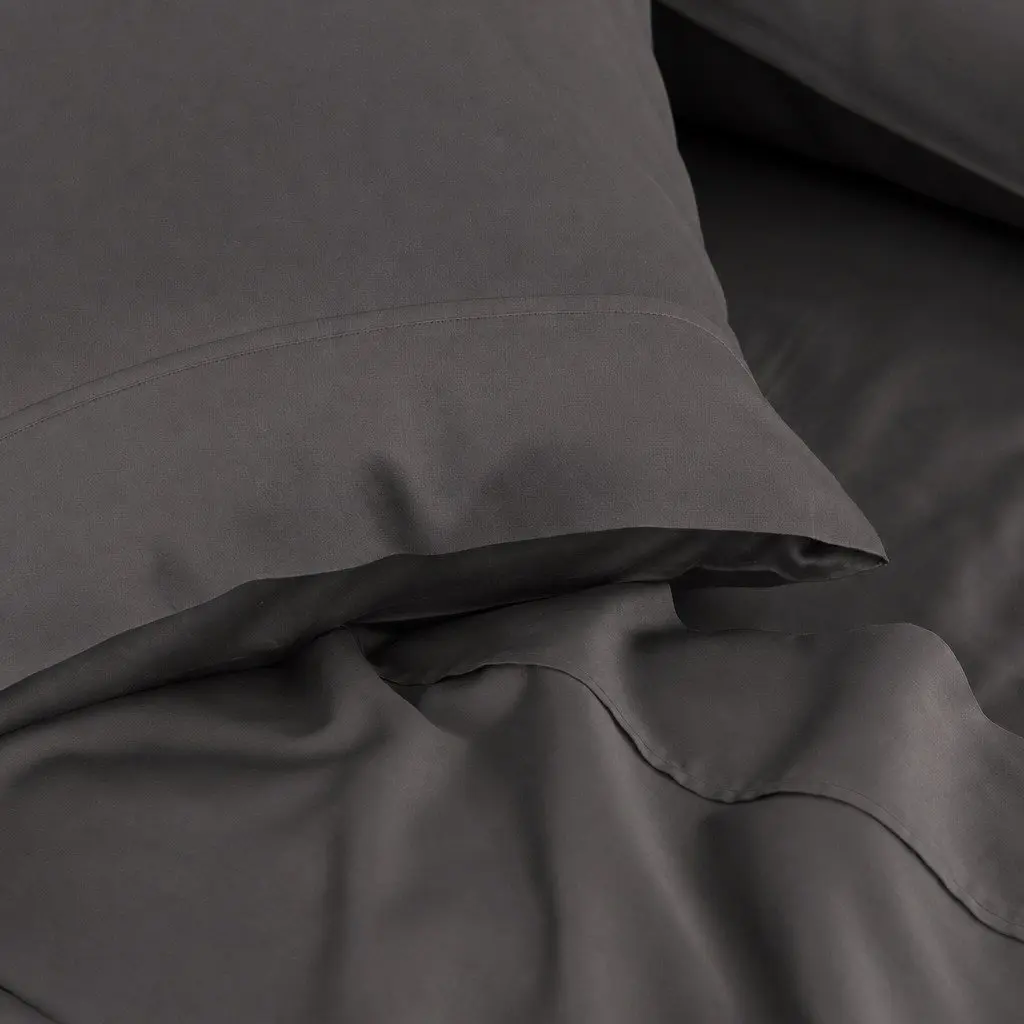 Bamboo Cotton Sheet Set Queen Bedroom 1000TC Flat Fitted Pillowcases