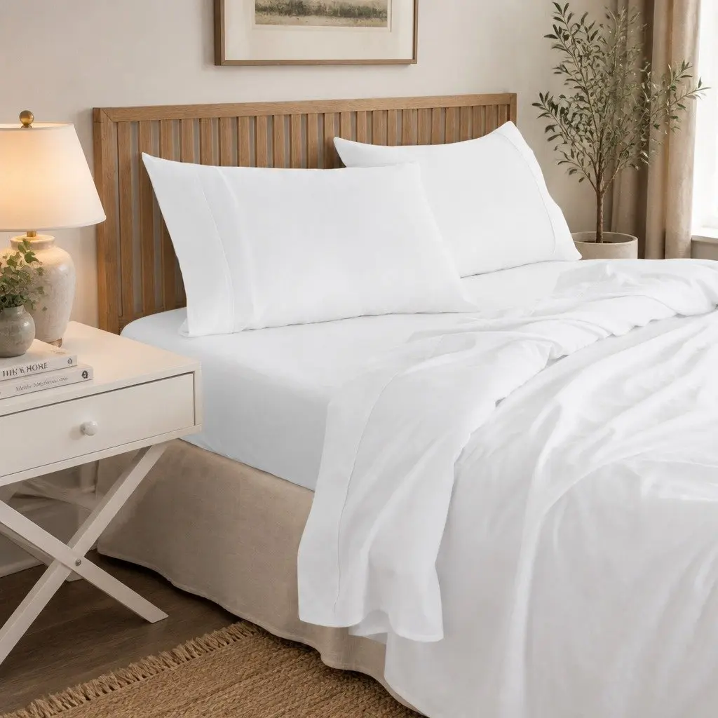 Bamboo Cotton Sheet Set King Size 1000TC Bed Sheets Pillowcases Flat Fitted