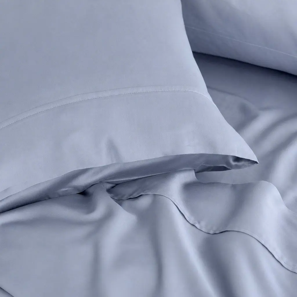 Bamboo Cotton Sheet Set King Size Blue Fog