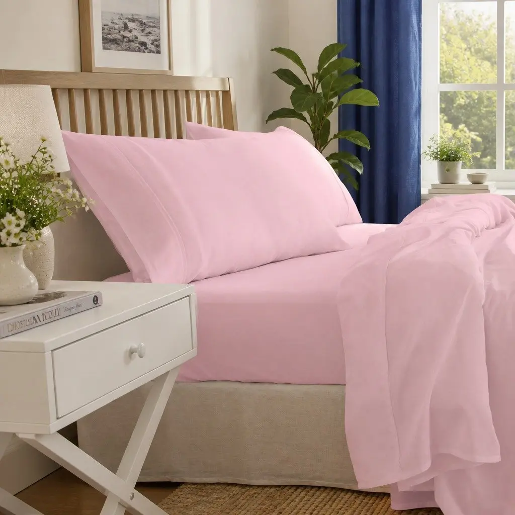 King Bed Sheet Set 1000TC Bamboo Cotton Blend Flat Fitted Pillowcases Bedroom