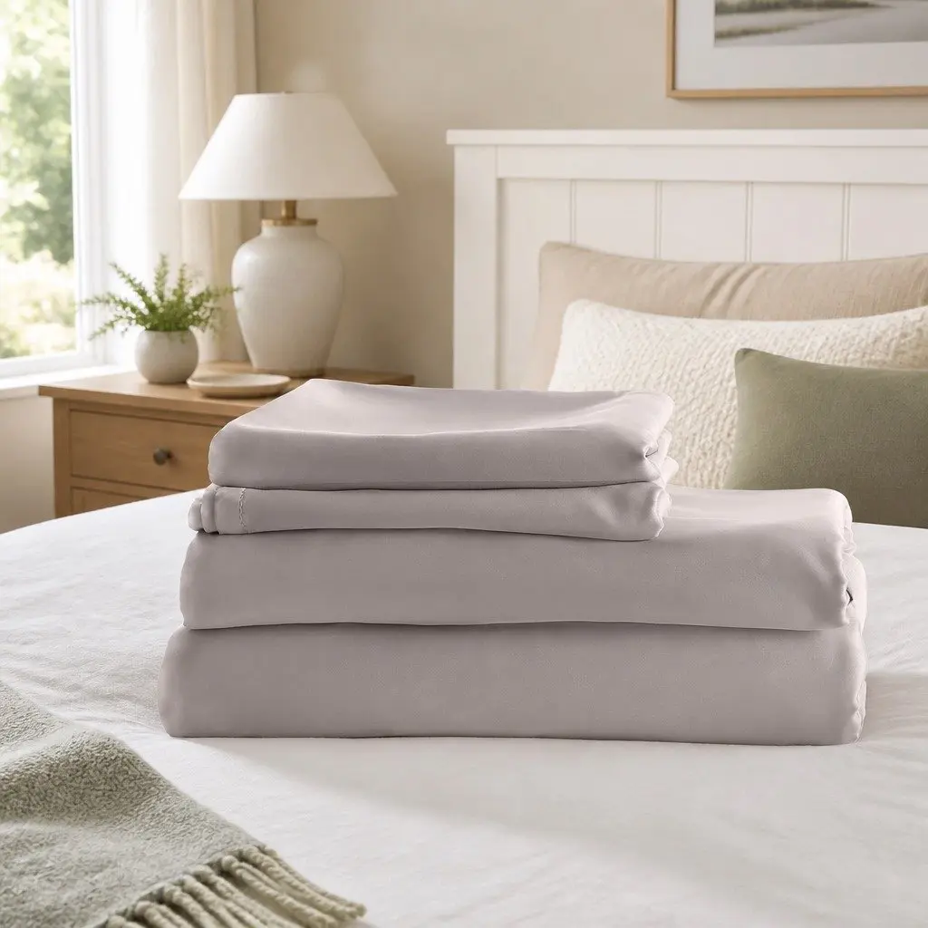 King Quilt Cover Set for Bedroom 1000TC Bamboo Cotton Grey