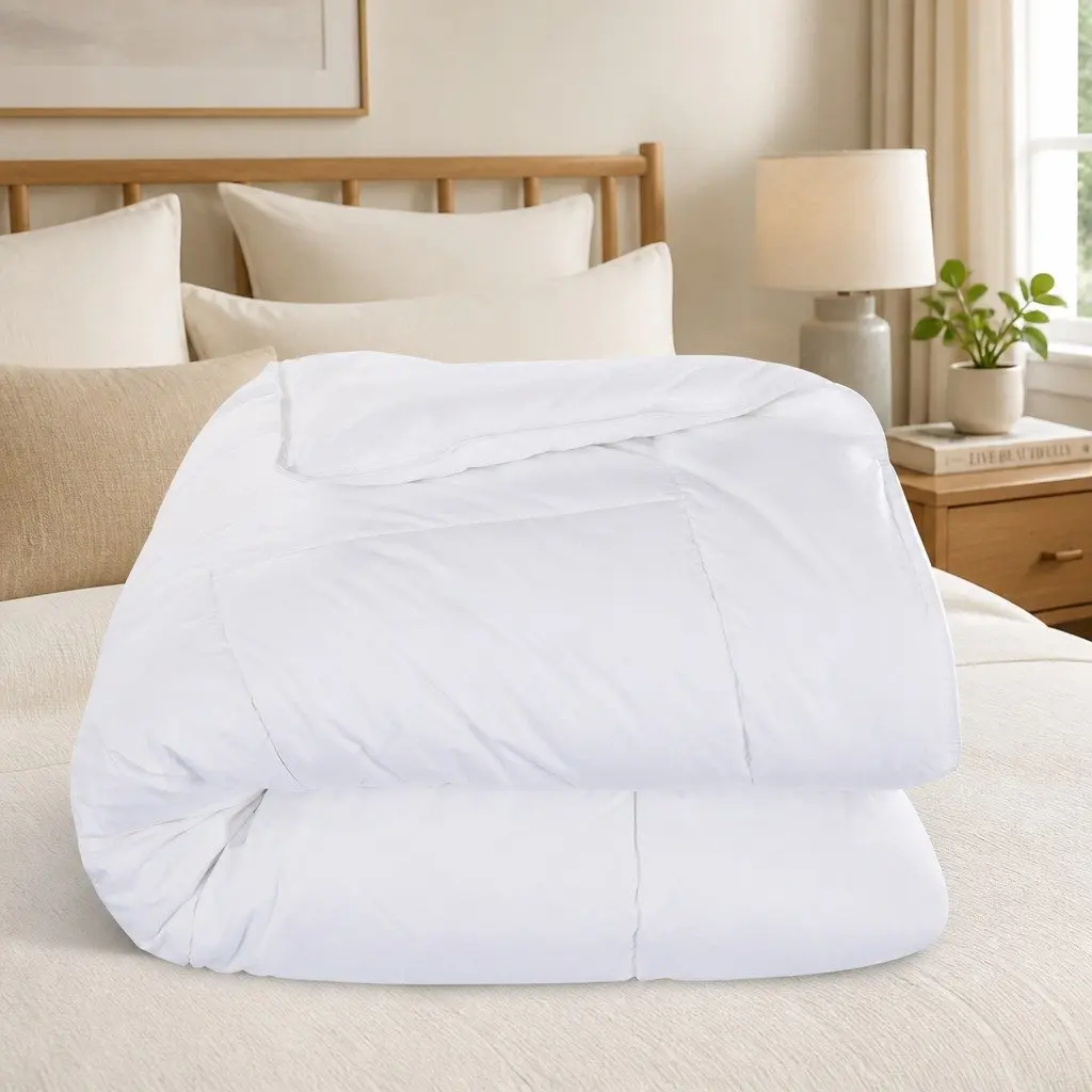 Single Quilt 800GSM Hotel Weight Warm Doona Microfibre Fill Cotton Cover Box