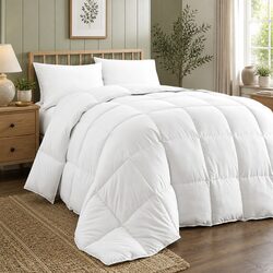 King Bed Quilt 800GSM Hotel Weight Warm Doona Microfibre Fill Cotton Cover