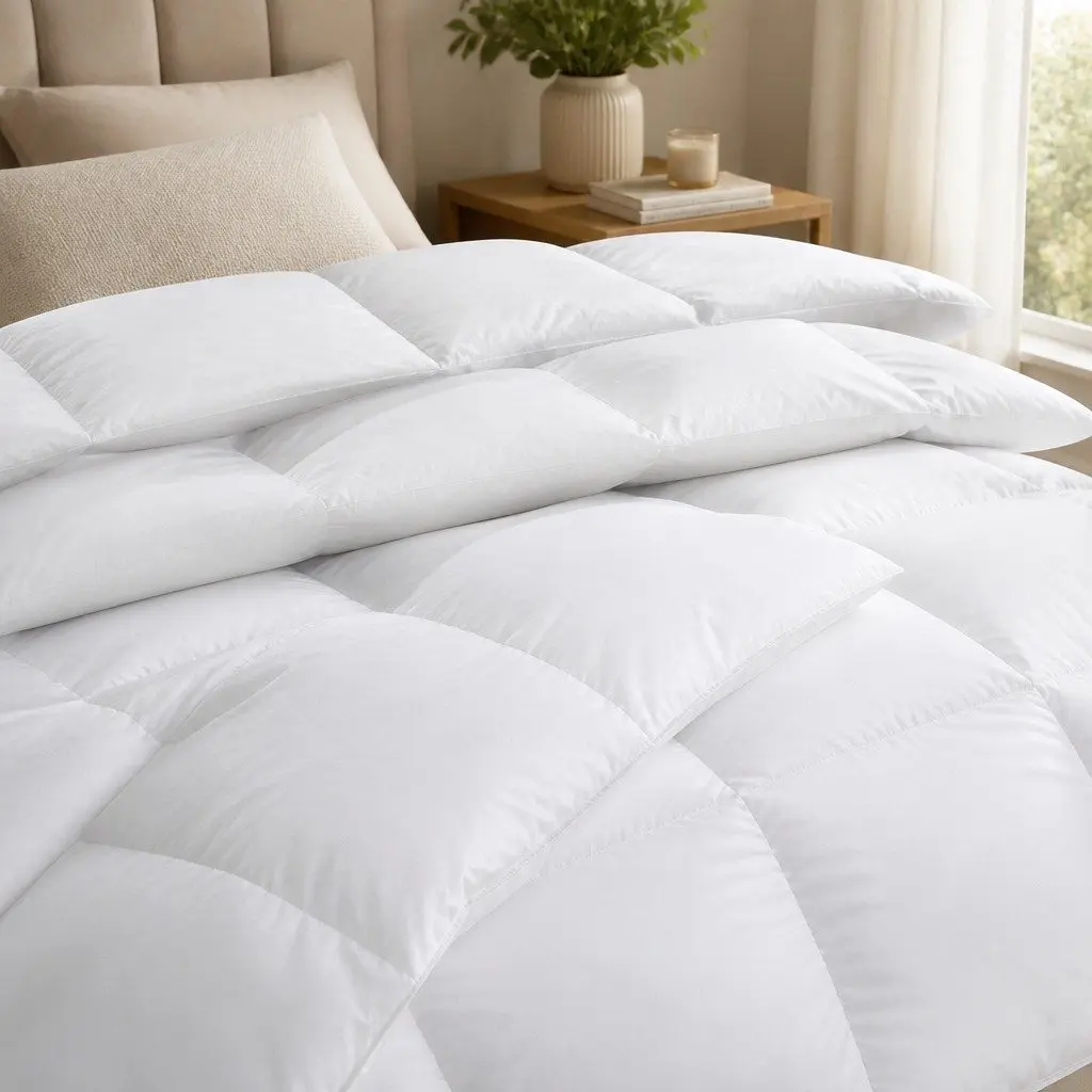 Single Goose Feather Down Quilt 500GSM All-Season Bedding Cotton Cover