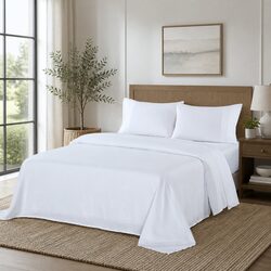 Detailed 4 Piece Sheet Set with 1200TC Fabric
