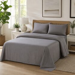 4-Piece Double Bed Sheet Set: 1200TC Satin Weave Details